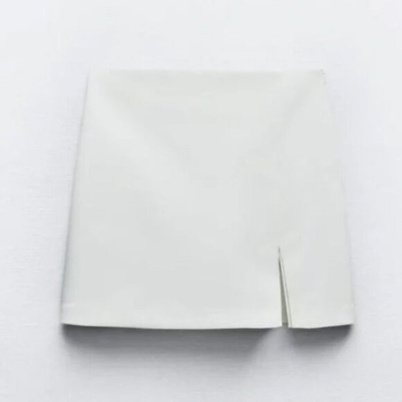 Zara SLIT HEM SKORT in Ecru Size M 1478/236/712 - Picture 4 of 4